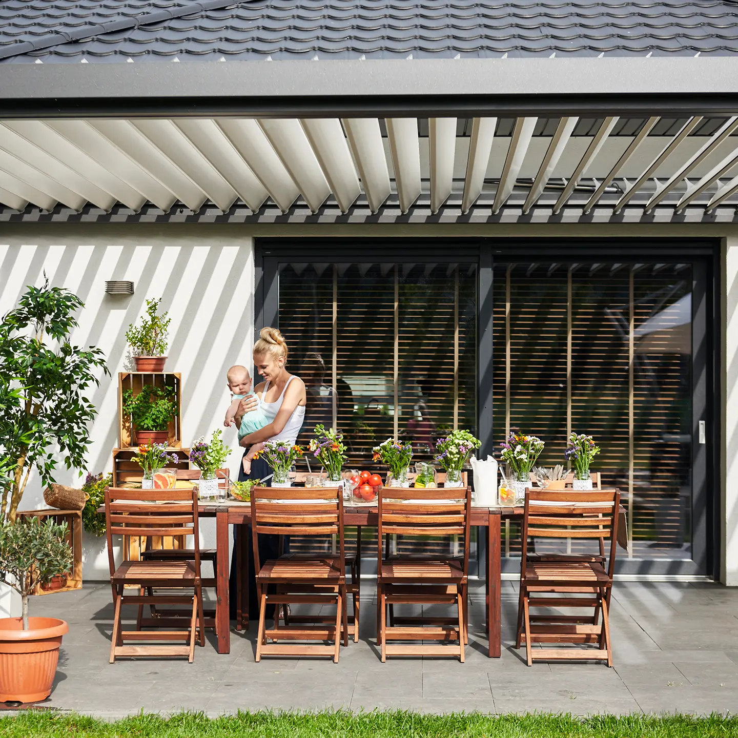 casa con parasole domotico